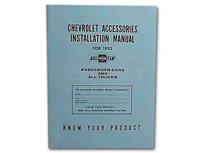 1952 Chevy Truck Accessories Installation Manual