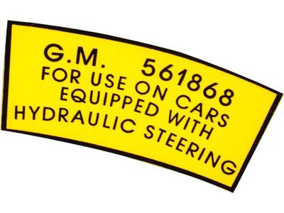 1953-1954 Chevy Power Steering Pulley Decal