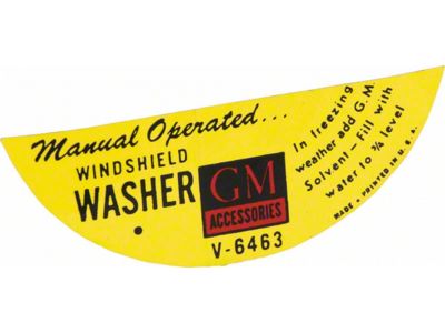 Windshield Washer Jar Decal,Manual,55-57