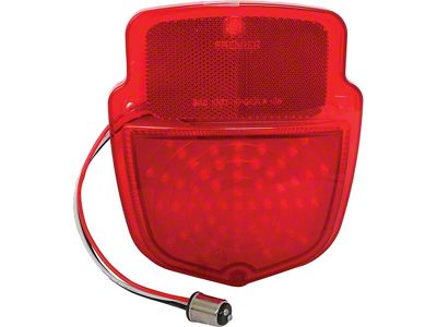 1953-1956 Ford Pickup Truck LED Tail Light Lens - Right - 12 Volt - Shield Type - Red Polycarbonate Lens - 54 LEDs - Flareside Pickup