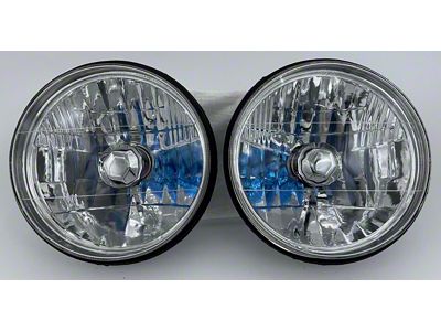 7-Inch Round White Diamond Headlight without Halo; Chrome Housing; Clear Lens (Universal; Some Adaptation May Be Required)
