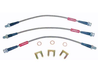 1953-1962 Corvette Brake Hose Set Braided Stainless Steel (Convertible)