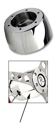 Steering Wheel Control Adapter Polished Chrome Steering Wheel Adapter Set - 3 Hole Universal Mount 6 Hole Steering Wheel - Foto 5