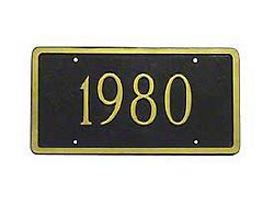 1953-1996 Corvette Gold Tone License Plate With Car Year