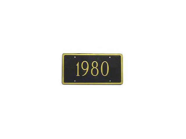 1953-1996 Corvette Gold Tone License Plate With Car Year