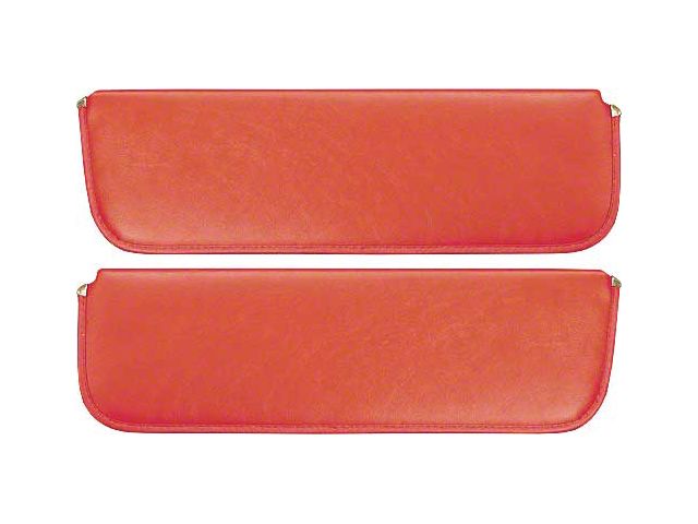 1953-55 Ford Pickup Sun Visors, New Style, Red Corinthian Grain Vinyl