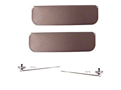 Sunvisor Kit Chrome Brackets/Repro Brown 54-55E