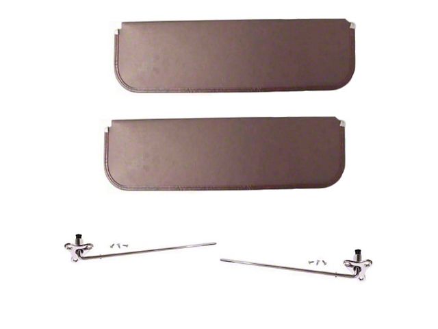 Sunvisor Kit Chrome Brackets/Repro Brown 54-55E