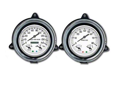 1954 Chevrolet Truck New Vintage USA 1940 Series 2 Gauge Kit - 3 in 1 Gauges - Programmable 140 MPH Speedometer with Oil Pressure / Water Temp. - Tachometer with Battery and Fuel - White