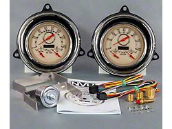 1954 Chevrolet Truck New Vintage USA Woodward Series 2 Gauge Kit - 3 in 1 Gauges - Programmable 140 MPH Speedometer with Oil Pressure / Water Temp. - Tachometer with Battery and Fuel - Beige