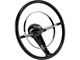 15-Inch Steering Wheel; Black with Chrome Horn Ring (55-56 150, 210, Bel Air, Nomad)