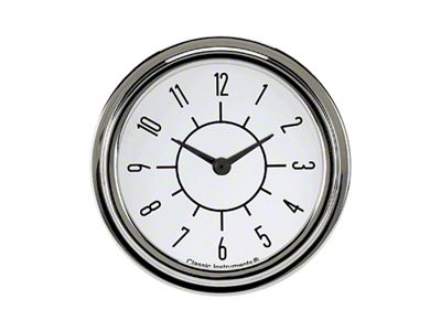 Classic Instruments 1955-1956 Chevy Classic Instruments Clock Six Pack White, 2 5/8