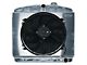 1955-1956 Chevy Cold Case Performance Polished Aluminum Radiator, Big 2 Row, 6-Cylinder Position With 16 Electric Fan & Shroud