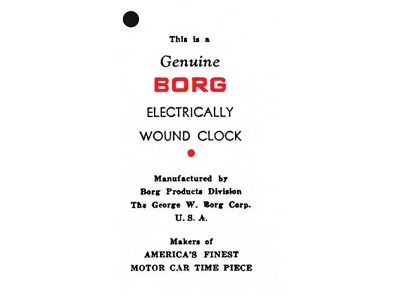 1955-1956 Ford Thunderbird Electric Clock Instruction Booklet