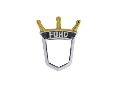 1955-1956 Ford Thunderbird Gas Door Emblem Bezel, Chrome, Ford Crest