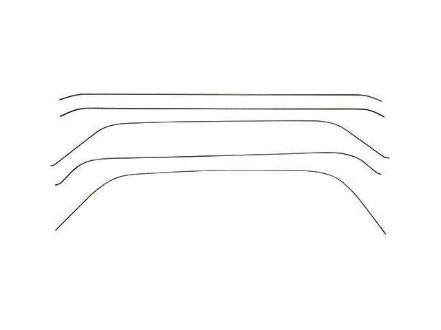 1955-1956 Ford Thunderbird Headliner Bow Set, 5 Pieces, For Tops Without Portholes