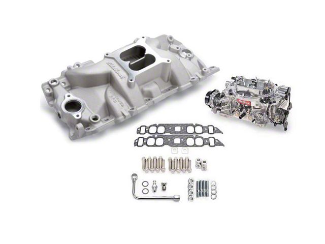 1955-1957 Chevy 2064 Single-Quad RPM Air-Gap Manifold and Carburetor Kit for Rectangle Port Big Block Chevy