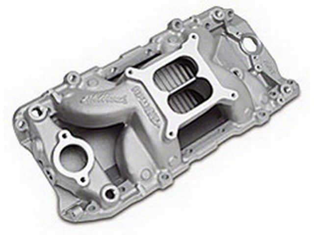 1955-1957 Chevy 75611 Polished Air-Gap 2-O Intake Manifold BB-Chevy 396-502 with oval port cylinder heads