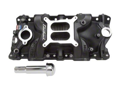 1955-1957 Chevy 27033 Performer EPS Black Intake Manifold for Small Block Chevy With Oil Fill Tube