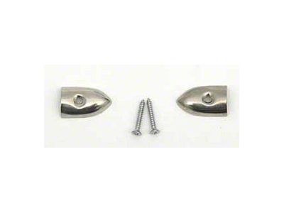 1955-1957 Chevy Convertible Top Rear Outside Welting Stainless Steel Tips (Bel Air Convertible)
