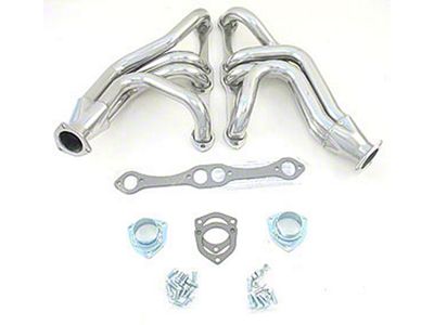 1955-1957 Chevy Exhaust Headers, Steel With Silver Ceramic Coated Finish, Small Block