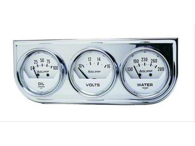 Auto Meter Auto Gage Series Gauge Console; Oil Pressure/Volts/Water Temp