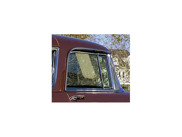 1955-1957 Chevy Installed Side Glass Set w/Frames-Clear (Nomad, All Models)