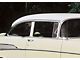 1955-1957 Chevy Side Glass Set, Installed In Lower Channels, Green Tinted, 2-Door Sedan