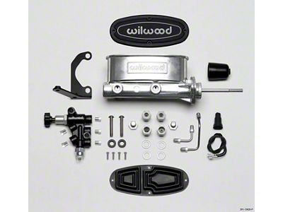 Wilwood Master Cylinder Kit, Tandem, Ball Burnished Aluminum, with Bracket & Valve, 15/16 Bore (55-57 Chevy Bel Air; 55-57 Chevy 150; 55-57 Chevy 210; 55-57 Chevy Nomad)