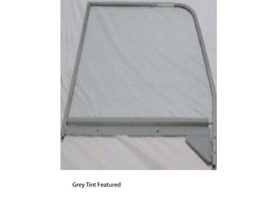 1955-1959 Chevy-GMC Truck Door Glass Assembly With Chrome Frame-Grey Tinted Glass, Right