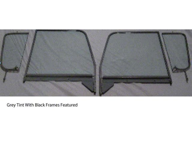 1955-1959 Chevy-GMC Truck Side Window Kit With Assembled Vent And Door Glasses, Chrome Frames-Clear