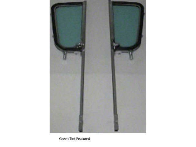 1955-1959 Chevy-GMC Truck Vent Window And Post Assemblies, Chrome Posts-Green Tint