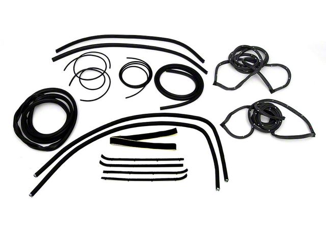 1955-1959 Chevy-GMC Truck Complete Weatherstrip Seal Kit - Models With Weatherstrip Trim Groove, Small Rear Glass