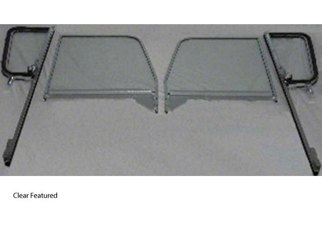 1955-1959 Chevy-GMC Truck Side Window Kit With Assembled Vent Post Assemblies And Door Glasses, Chrome Frames-Green Tint