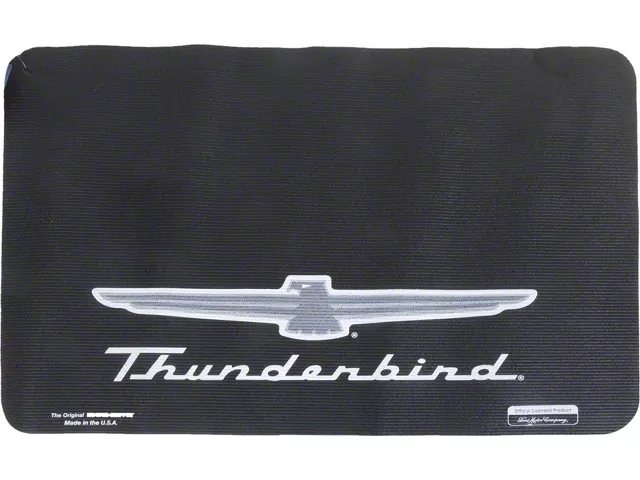 1955-1966 Ford Thunderbird Fender Gripper, Black With And Logo In White