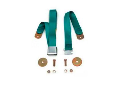 2-Point Lap Belt with Chrome Aviation Style Buckle and Hardware Kit; 74-Inch; Medium Turquoise (47-59 Chevrolet Truck; 60-72 C/K10)