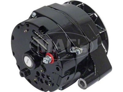 1955-1979 Ford Thunderbird Small Case 1-Wire Alternator with Black Finish, 100 Amp
