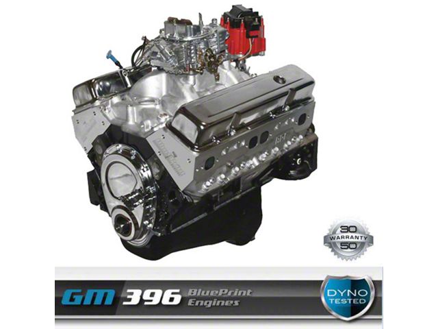 BluePrint Engines Small Block Chevy 396 C.I. 491 HP Base Dressed Carbureted Crate Engine