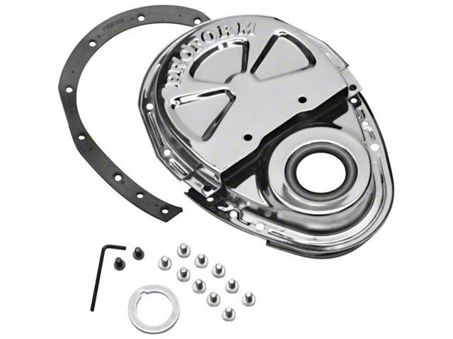 1955-1991 Chrome 2-Piece Small Block Timing Chain Cover