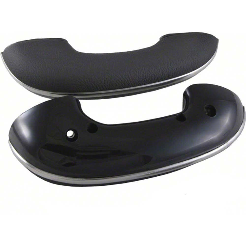 thumbnail interactive-video image 1 of OER Gray/Black Armrest Set – 1955-1966 Chevy GMC Pickup, Stainless Trim 1 of 4