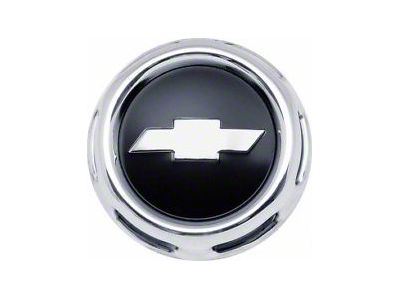 1955-56 Chevy Truck Horn Cap Bowtie Chrome Black Details