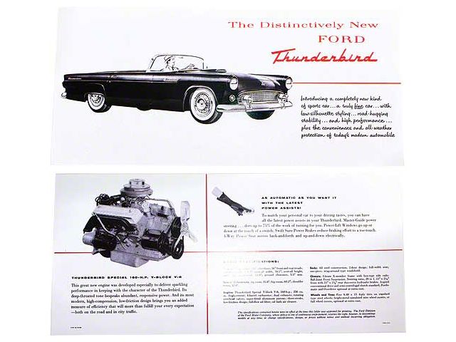 1955 Ford Thunderbird Foldout Sales Brochure