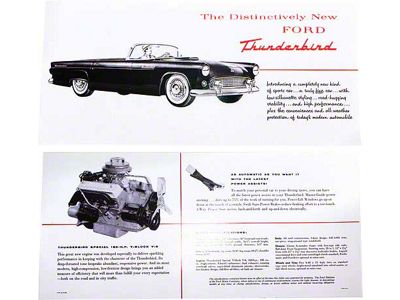 1955 Ford Thunderbird Dealer Sales Brochure, Foldout Type