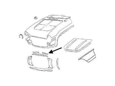 1956-1957 Corvette Upper Radiator Support Bonding Strip Left (Convertible)