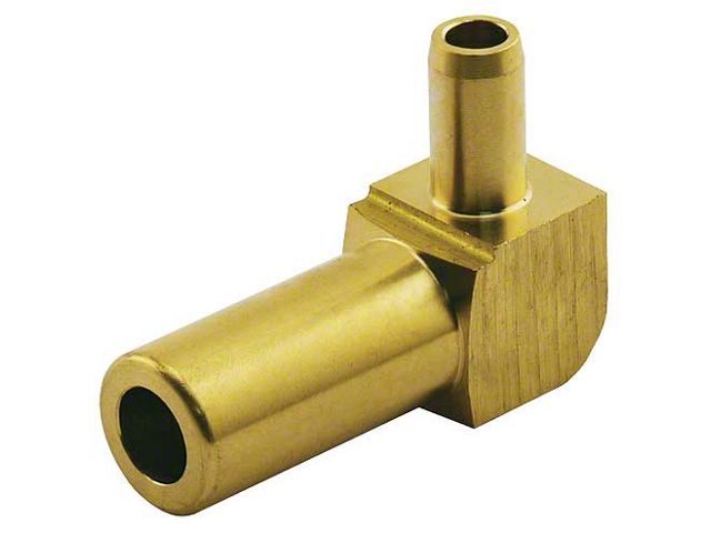 1956-1957 Ford Thunderbird Automatic Choke Control Tube Elbow, Outlet, Brass (Fits Ford and Mercury V-8 with 4-Barrel Carburetor)
