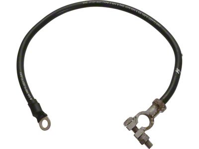 1956-1957 Ford Thunderbird Battery To Starter Relay Cable, Black With Brass Plated Ends