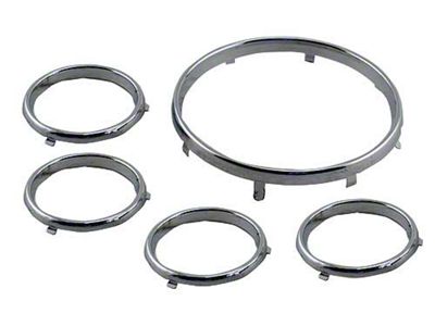 1956-1957 Ford Thunderbird Dash Gauge Trim Rings, 5 Piece Set