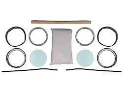 Porthole Kit, Tinted Logo Glass, Includes Bone Headliner (56-57 Ford Thunderbird)