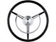 15-Inch Steering Wheel; Black with Chrome Horn Ring (56-57 Thunderbird)