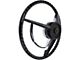 15-Inch Steering Wheel; Black with Chrome Horn Ring (56-57 Thunderbird)